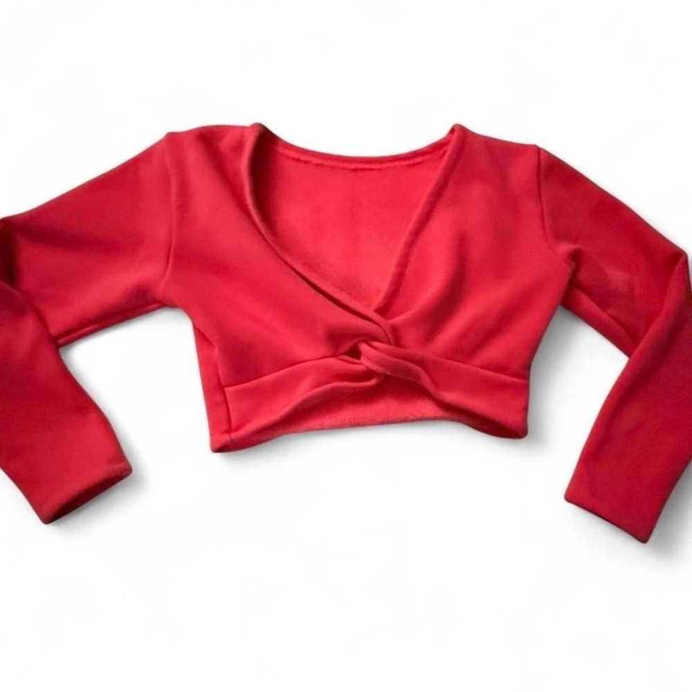 Pink Long Sleeve Twist Crop Top Fuji's Style